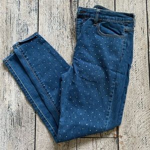 Studded High Rise Skinny Jeans